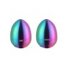 Rainbow Stainless Steel Egg Shaped Salt Pepper Shaker Set Salt