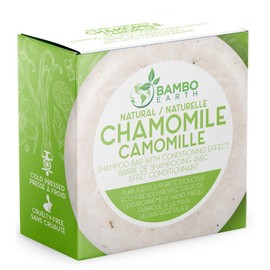BAMBOEARTH Solid Shampoo Bar And Conditioner Effect Hair Soap – 100% Organic Shampoo Bars For Hair With All Natural Plant Based Essential Oils And Zero Waste Biodegradable Packaging (Chamomile)