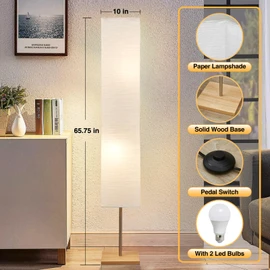 GyroVu 65" Floor Lamp for Living Room, Color Temperature Adjustable Standing Lamp for Bedroom, Corner Floor Lamp for Office& Living Room Tall lamp for Home Decor(Bulbs Included)