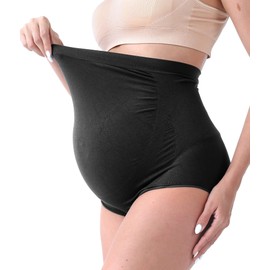 SUNNYBUY Women's Maternity High Waist Underwear Pregnancy Seamless Soft Hipster Panties Over Bump (Five color-5pk M)