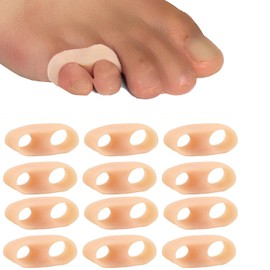 Mcvcoyh Pinky Toe Separators,12 Packs of Gel Toe Protectors for Overlapping Toes, Curled Pinky Toes, Little Toe Separators for Friction