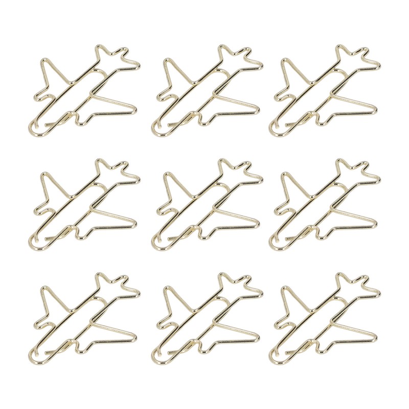 100Pcs Paper Clips Gold Cute Unique Shape Electroplating Process Lightweight