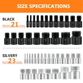 LOZAGU 44pc Nut and Bolt Gauge Set - 44 Gauges 23 Inch & 21 Metric, Male/Female, Bolt Size & Thread Checker