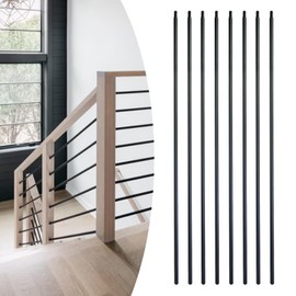 BLCGZHL 20 Pack Balusters for Staircase Interior 44" - 1/2" Iron Square Metal Balusters Hollow Straight Stair Spindles Satin Black Staircase Baluster ASN101-3