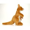 Teddy Hermann 91633 Kangaroo with Baby 30 cm, Cuddly Toy,