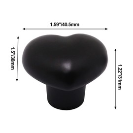 SWZHAI 10 Pcs Black Ceramic Cabinet Knobs, Heart Shaped Drawer Knobs Kitchen Cabinet Dresser Pulls Handles, Decorative Cabinet Door Knobs for Furniture Cupboard Closet