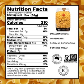 Garofalo - Premium Durum Wheat Semolina Lumachine Pasta, Italian Made, Bronze-Drawn, Al-Dente, One-Ingredient Pasta (4 pack)