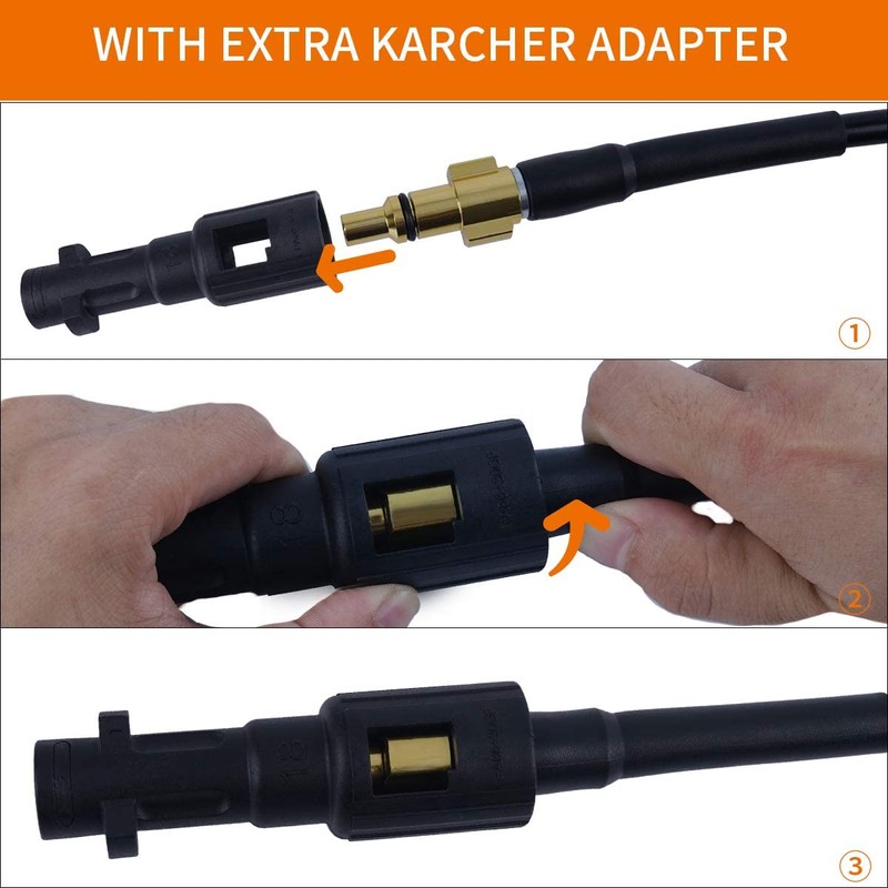 10M Pressure Washer Hose,160 BAR 2300 PSI High Pressure Drain