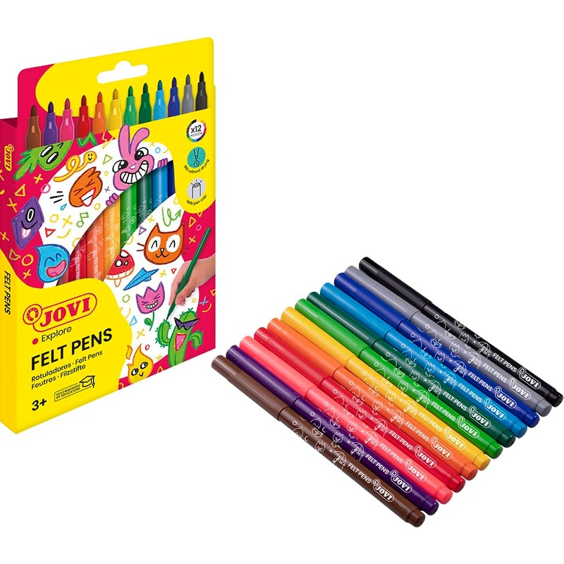 Jovi 270100 Pack of 12 Coloured Felt-Tip Pens