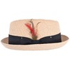 MAZ Unisex Paper Straw Pork Pie Hat Crushable Summer Trilby