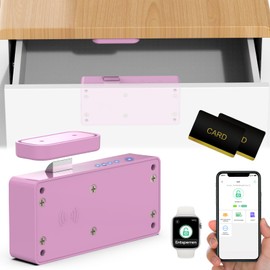 Eseesmart Smart Drawer Lock, RFID Electronic Cabinet Lock, Furniture Lock, NFC Lock with Bluetooth App for Letterbox, Drawers, Cupboard, Cabinet, Box, Pink
