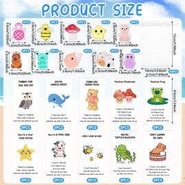 30 Set Employee Appreciation Gifts Bulk for Coworkers Thank You Staff Gift Luminous Resin Toys Inspirational Animal Pun Note Cards Motivational Keychain Organza Bags for Teacher Nurse Pocket Favors