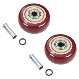 Juvielich 3 Inch Wheels 2Pcs 3in Cart Wheel with 3/8" Bore,Heavy Duty PU Plate Caster,Wheel Only,3" x 1.26" Push Cart Replacement Wheels for Grill,Saw Table,Stage Toolbox,Trolly,Corn Board