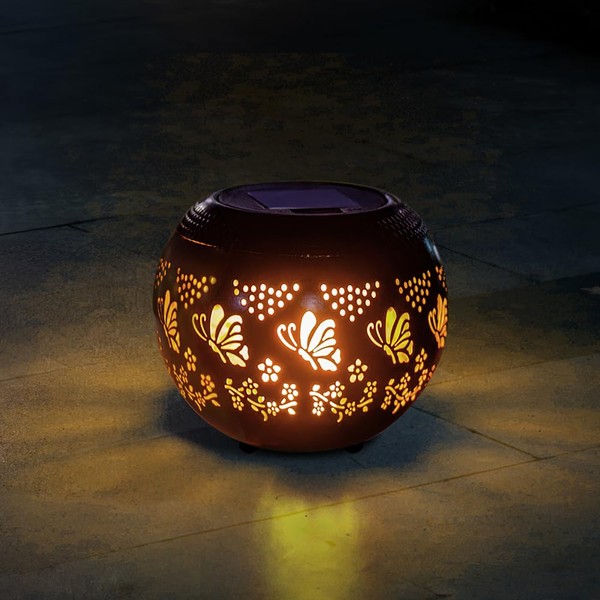 VEWOGARDEN 2 Pack Solar Lanterns Outdoor Waterproof Solar Lantern Hollow