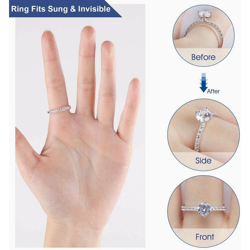 16Pcs Ring Size Adjuster Invisible Clear Ring Sizer Jewelry Fit