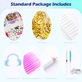 WATRZ 690 pcs Teeth Gem Kit,Tooth Gems Kit for Teeth DIY Crystals Teeth Diamonds Jewel Kit for Girls Y2K Fashionable for Women Harmless (Colorful)