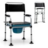 Costway 4-in-1 Commode Chair Folding Bedside Chair Seat Adjustable w/Detachable