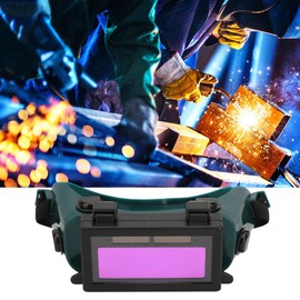 Solar Auto Darkening Welding Goggles, Welder Eye Glasses Welder Gas Mask Eye (Dark Green)