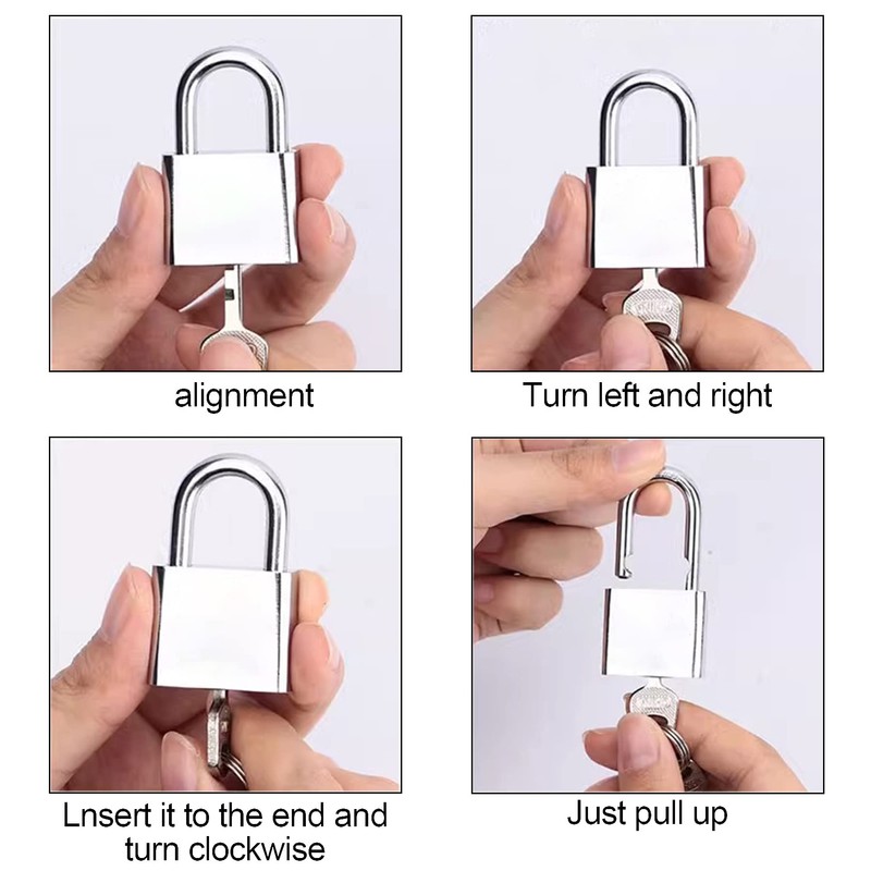 Padlock 40 mm with 4 Keys, Locks with Keys, Padlock
