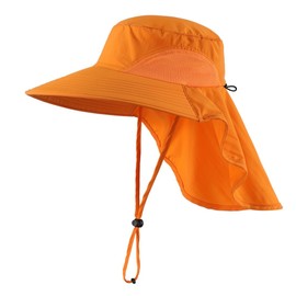 Connectile Men's Women's Quick Drying UV Protection Hat, Outdoor Sun Hat, Safari Hat, Summer, Farming Work Hat, Fishing Hat, orange