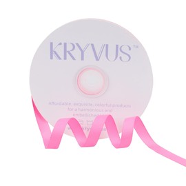 Kryvus Grosgrain Ribbon, Hot Pink Ribbon 10mm x Continuous 45 Metres, Hot Pink Grosgrain Ribbon Perfect for Gift Wrapping, Crafts, Sewing, Wedding Decor, DIY Hair Accessories and More