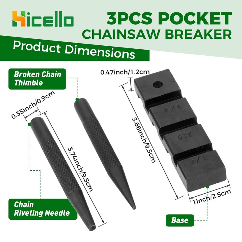 Hicello 3PCS Pocket Chainsaw Breaker Chain Saw Repairing Mending Tool