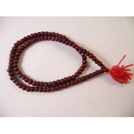 Fair Trade Redwood Rosewood Mala 108 Wooden Prayer Beads Handmade Buddhist Mallah Mantra