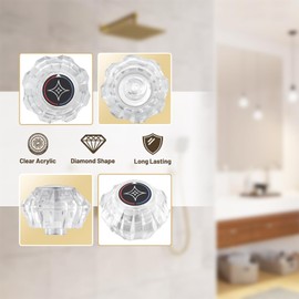 PuritySage Shower Knob Replacement,Compatible with Price Pfister Old Style Avante Series 940-240,Stylish Shower Faucet Single Handle,Clear Acrylic