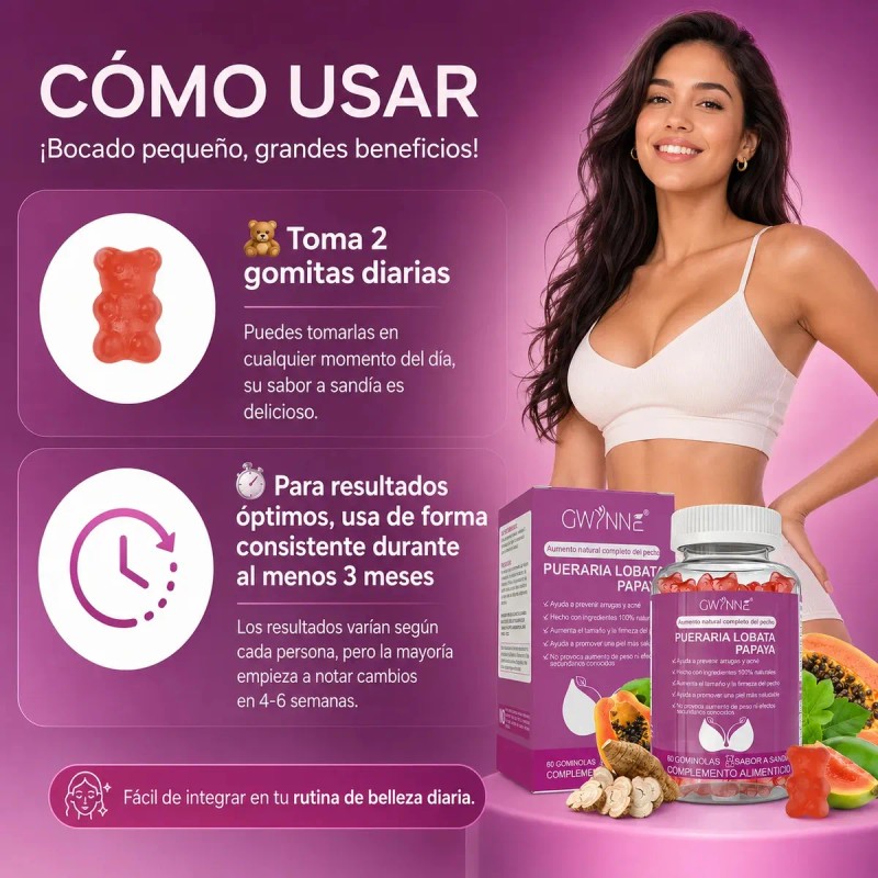 Gwynne Puro Natural Aumento Mamas Lifting Glúteos Pueraria Mirifica 1000mg