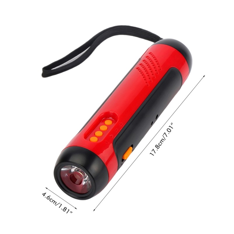 Portable Hand Crank Flashlight with Alarm FM Radio Function 1800mAh