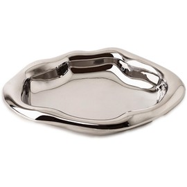 Yuaaoh Ceramic Jewellery Tray Jewellery Tray Silver for Elegant Women's Jewellery Key Tray Ring Plate Tray Dressing Table Clouds Plate Decoration, Birthdays and Festival Gifts (Irregular)