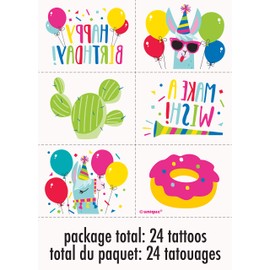 Unique Llama Birthday Temporary Tattoos, 24ct