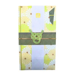 Japanese Traditional Gift Money Envelope Pastel Floral Design Green Flower, Mizuhiki, for Marriage, Wedding Gift, Celebration, Shugi Bukuro