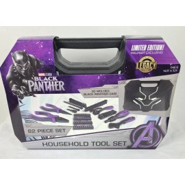 Ukonic Black Panther Legacy 82 Piece Household Tool Box Set Kit Purple Ratchet Plier