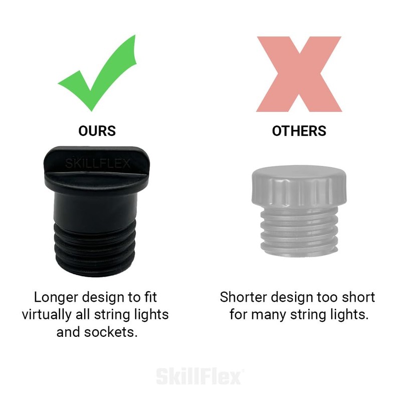 Light Socket Safety Cap Plugs for String Lights, Recessed and