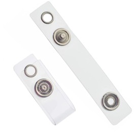 100 Pack - Clear Vinyl Plastic ID Badge Holder Strap with Snap & Eyelet Hole (Bulk Pack) Easily Attach to Lanyards & Key Rings - by Specialist ID
