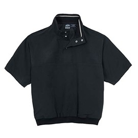 Akwa Men's Microfiber Woven Water Repellent Short Sleeve Snap Button Placket Pullover Windshirt