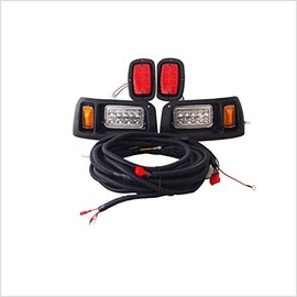 Huskey Golf Cart Adjustable 12 Volt LED Headlights & Taillights Kit For Club Car DS 1993 and Up Gas & Electric Models With Wiring Harness