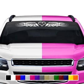 Sticky Creations Heart Decal Sticker Windshield Window Banner Vinyl Graphic Tribal Celtic Knot Decoration Car Truck SUV Vehicle Front Rear Back 36"x4.25"+ (Design #128-01)