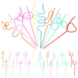 OUNONA 30pcs Party Straws Pool Water Bottle Bendable Straws Party Supplies Party Supplies Straws Beach Theme Birthday Party Supplies Plastic
