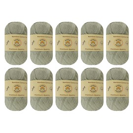 10-Pack of Yonkey Monkey Fingering Weight Yarn - 70% Rayon derived from Bamboo, 30% Cotton - Softest Quality for Crocheting and Knitting - Imported