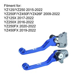 KZLM Motorcycle Billet Foldable Brake Clutch Lever Handle CNC Aluminum Pivot for YZ125/YZ250 15-22 YZ250F/YZ450F/YZ426F 09-22 YZ125X 17-22 YZ250X 16-22 YZ250FX 20-22 YZ450FX 19-22(Blue)