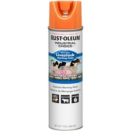 Rust-Oleum 383006 Livestock Marking Spray Paint, 17 oz, Fluorescent Orange