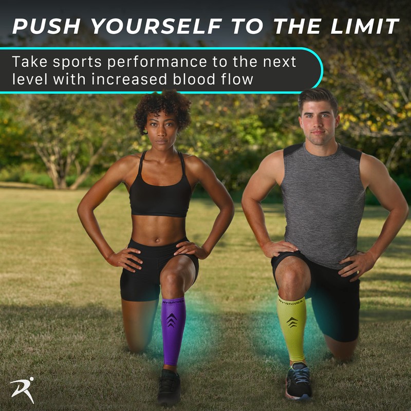 Calf Compression Sleeves Men Women Shin Splints Running (Pair Purple)