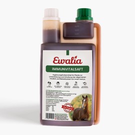 EWALIA Immune Vital Juice - Strengthening Supplementary Feed for Horses, Promoting General Wellbeing, Natural Vitality and Resilience Support, 100% Pure Natural, 1 Litre