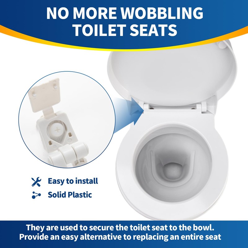 Toilet Seat Hinge Lncludes Plastic Bolts Kit Fits Most plastic