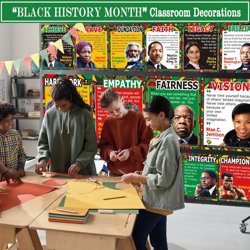 Adduster 16 Black History Posters - Juneteenth Decorations Black History