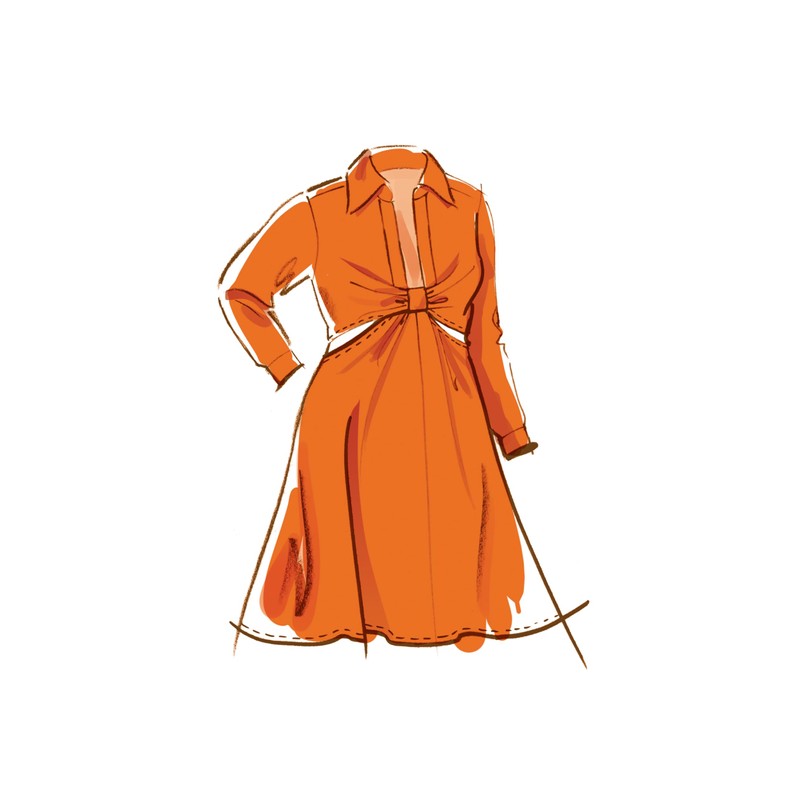 McCall's Misses' Knotted Shirt Dress Sewing Pattern Kit, Design Code