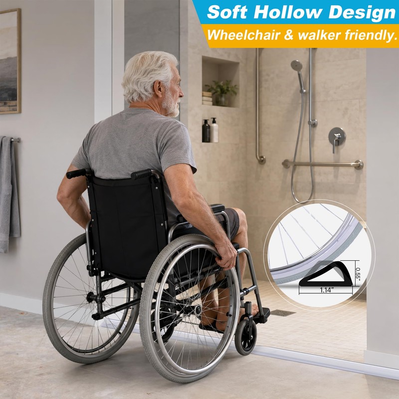 Zehiels 39" Shower Threshold Water Dam Self-Adhesive Silicone Water Barrier