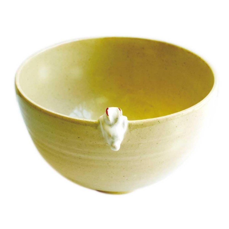 Tea utensils, Matcha Bowl, Rabbit, Kyo-yaki by Kosho Takenaka, Made